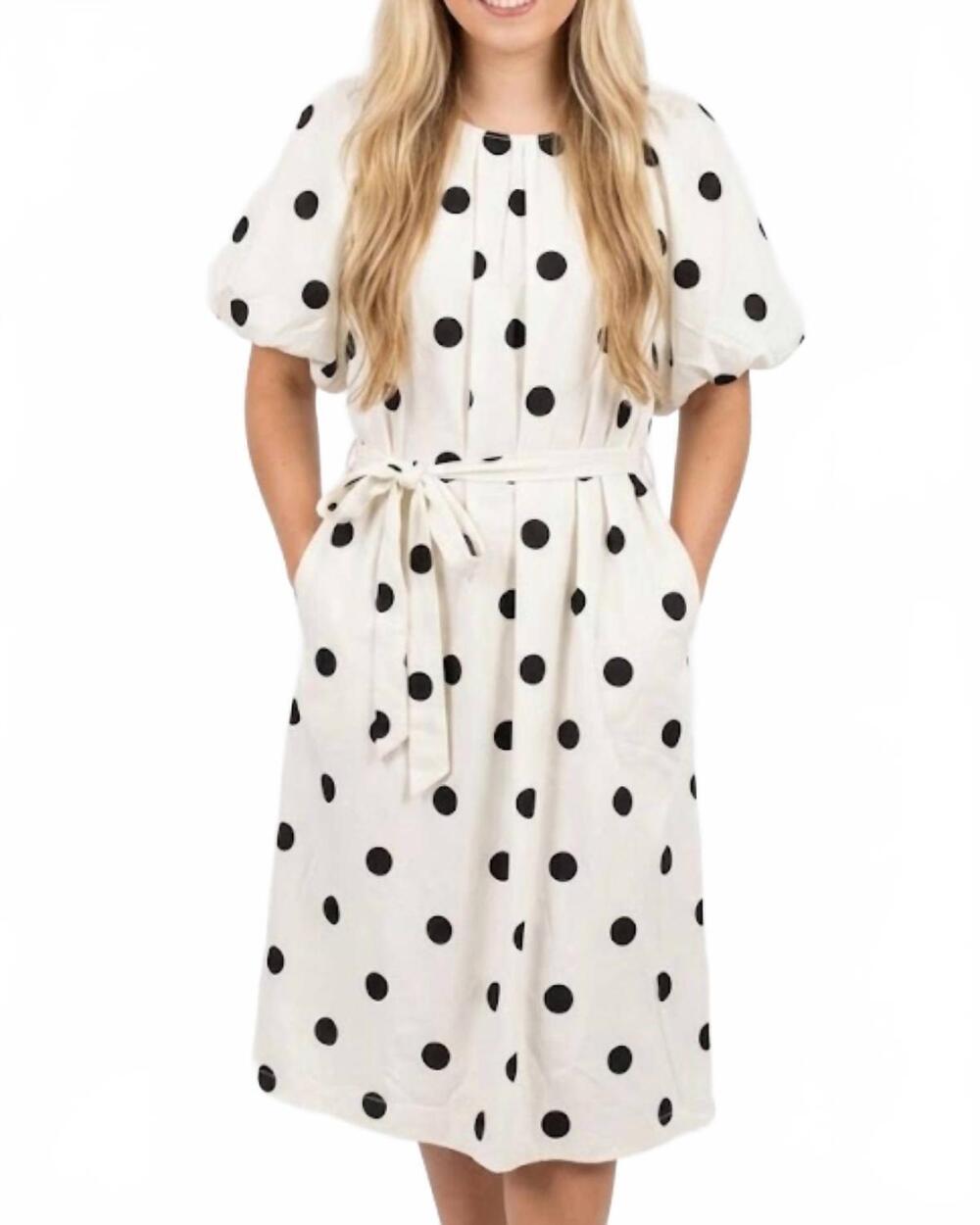 NEW DAVI & DANI polka dot hottie dress in white
